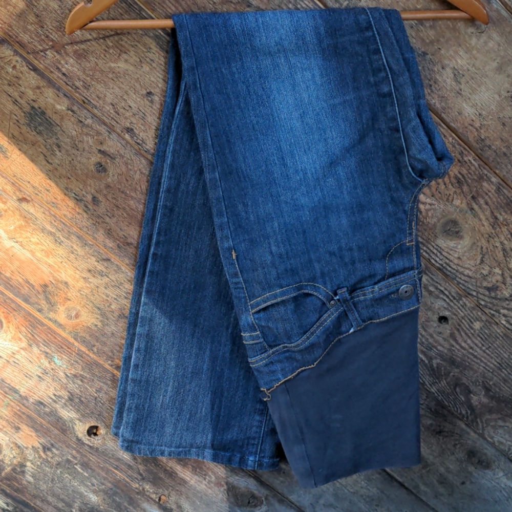 Thyme Jeans Dark Blue denim full panel small maternity 6